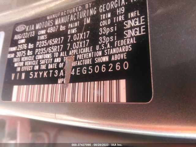 5XYKT3A64EG506260 KIA SORENTO LX