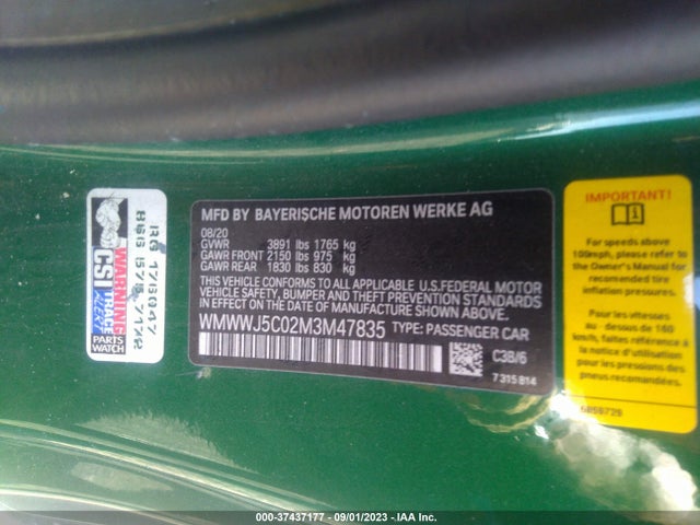2021 Mini Roadster, VIN: WMWWJ5C02M3M47835