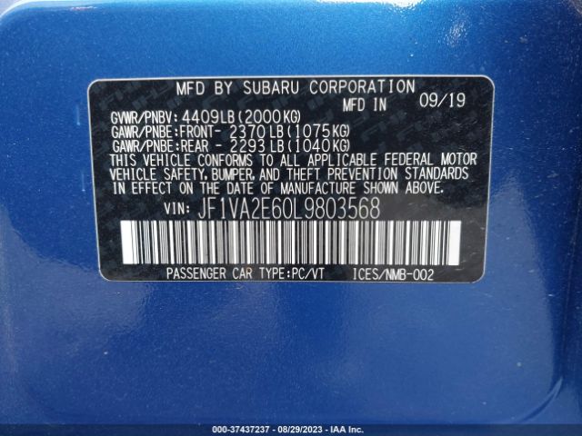 JF1VA2E60L9803568 Subaru Wrx Sti