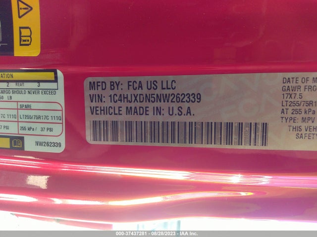 1C4HJXDN5NW262339 Jeep Wrangler Unlimited Willys