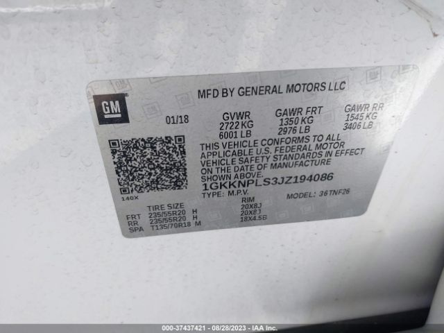 1GKKNPLS3JZ194086 GMC Acadia Denali