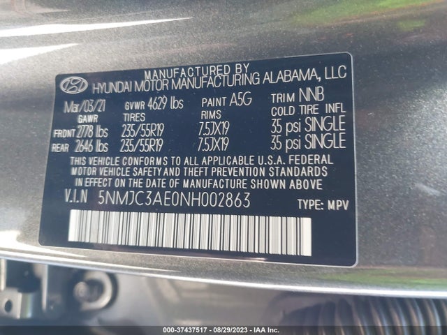 Hyundai TUCSON SEL 2022 5NMJC3AE0NH002863 Image 16