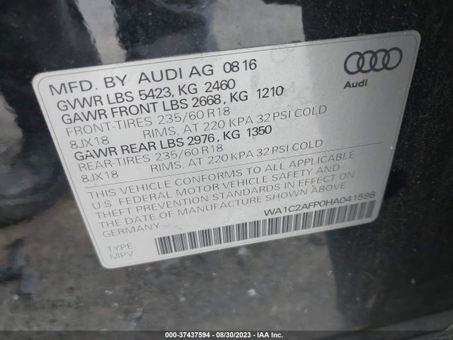 WA1C2AFP0HA041598 Audi Q5 PREMIUM