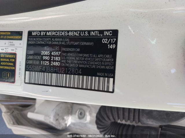 55SWF4JB8HU212804 Mercedes-Benz C-class C 300
