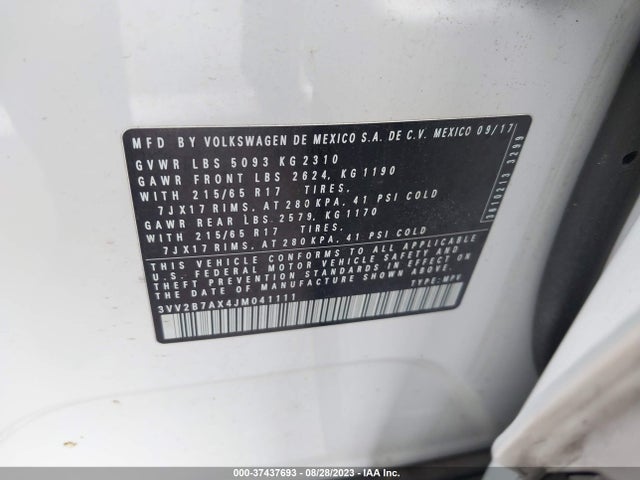 3VV2B7AX4JM041111 Volkswagen Tiguan Sel/se