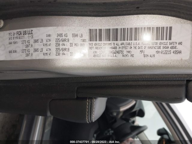 1C4PJMDB4GW248791 Jeep Cherokee Limited