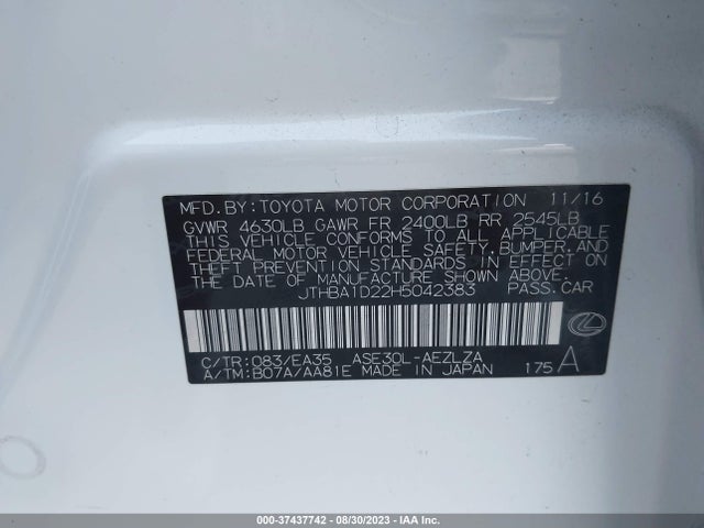 JTHBA1D22H5042383 Lexus Is Is Turbo