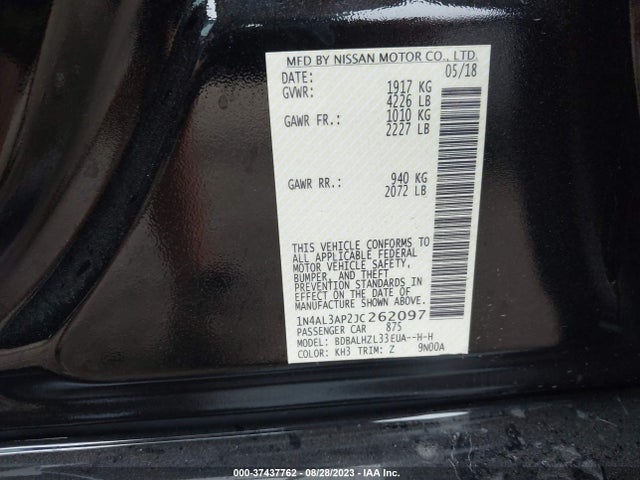 Nissan Altima 2.5 Sr 2018 1N4AL3AP2JC262097 Image 9