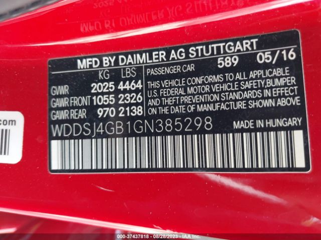 WDDSJ4GB1GN385298 Mercedes-Benz Cla Cla 250