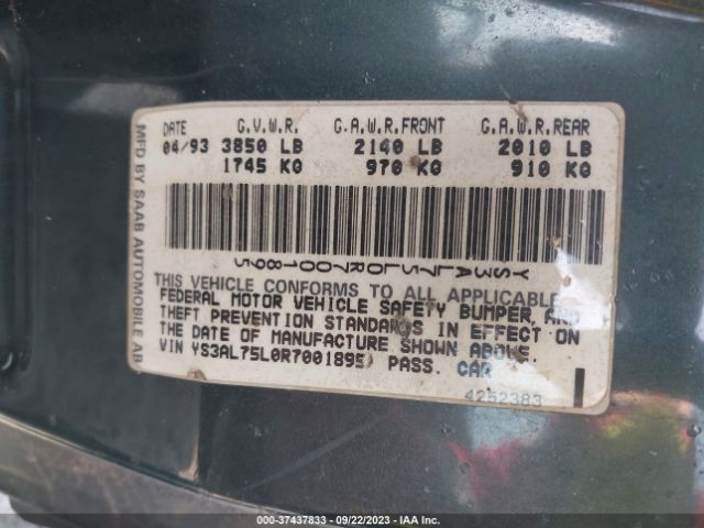 1994 SAAB 900 YS3AL75L0R7001895 Photo 8