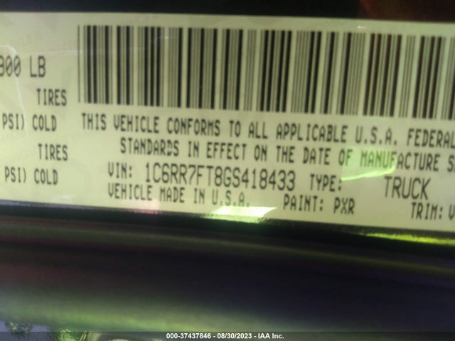 2016 RAM 1500 EXPRESS VIN: 1C6RR7FT8GS418433