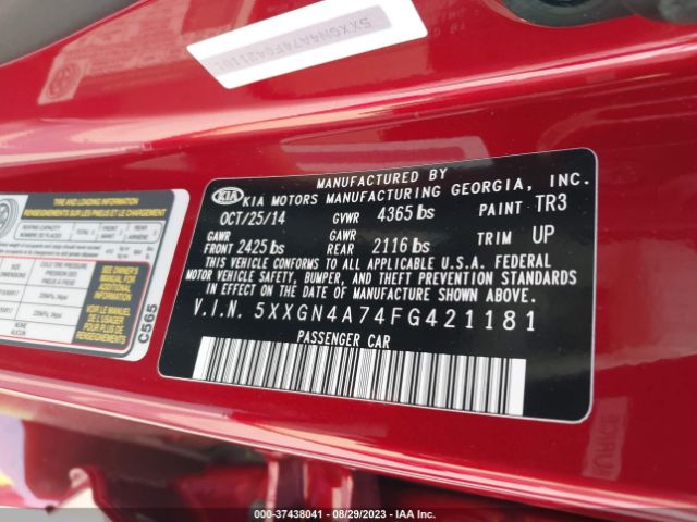 5XXGN4A74FG421181 KIA OPTIMA EX