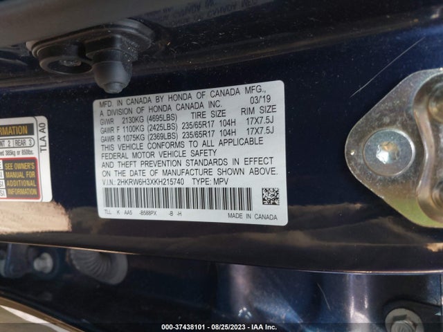 Honda CR-V LX 2019 2HKRW6H3XKH215740 Image 9