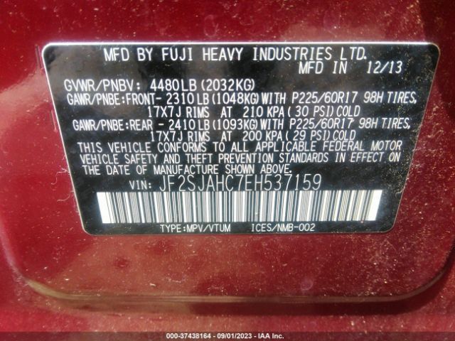 JF2SJAHC7EH537159 Subaru Forester 2.5i Limited