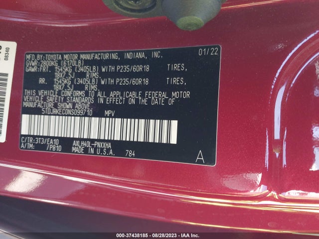 Toyota SIENNA XLE 2022 5TDJRKEC0NS099710 Image 16