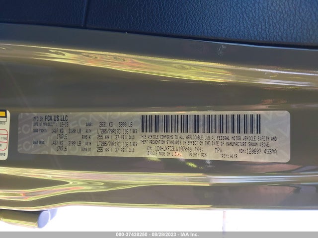 1C4HJXFG3LW187040 Jeep Wrangler Unlimited Rubicon