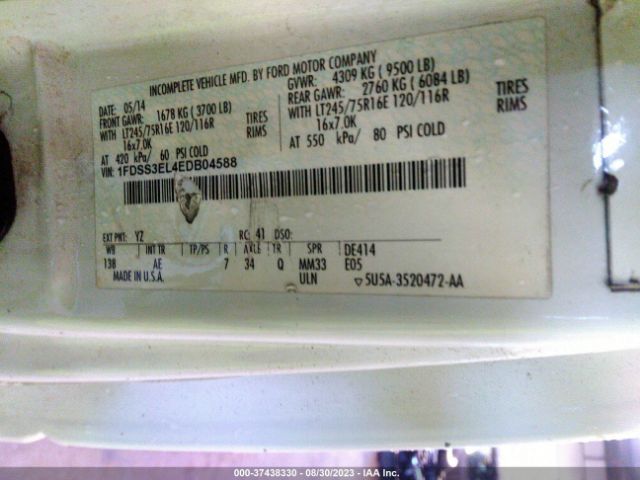 1FDSS3EL4EDB04588 Ford Econoline Cargo Van Commercial/recreational