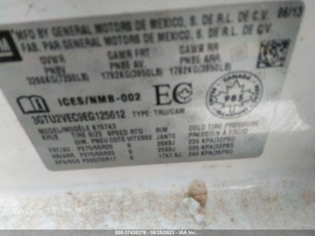 3GTU2VEC9EG125612 GMC Sierra 1500 Slt