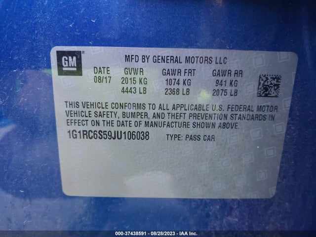 Chevrolet VOLT LT 2018 1G1RC6S59JU106038 Image 9