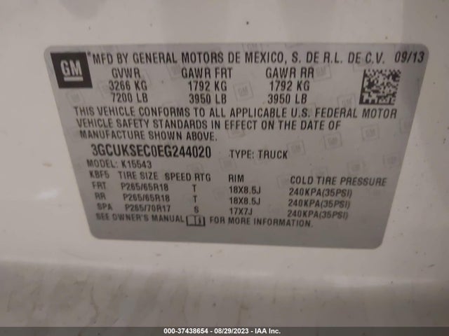 Chevrolet Silverado 1500 Ltz 2014 3GCUKSEC0EG244020 Image 9
