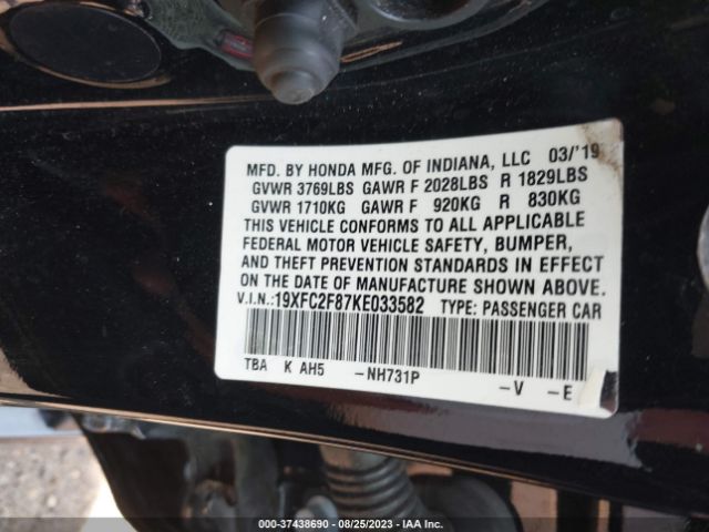 19XFC2F87KE033582 Honda Civic Sedan Sport