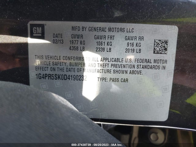 2013 BUICK VERANO CONVENIENCE GROUP VIN: 1G4PR5SK0D4190232
