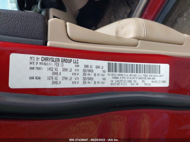 2014 JEEP GRAND CHEROKEE LIMITED VIN: 1C4RJFBT1EC114965