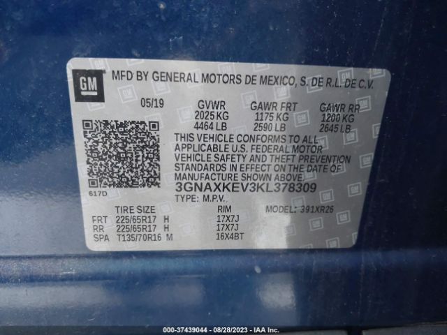2019 CHEVROLET EQUINOX 3GNAXKEV3KL378309 Photo 8