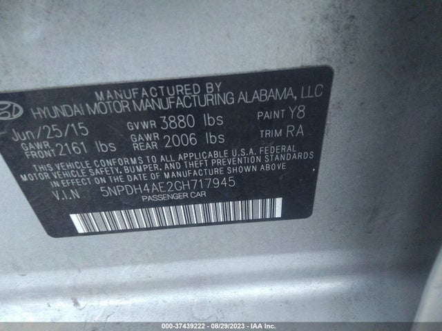 Hyundai ELANTRA SE 2016 5NPDH4AE2GH717945 Image 11