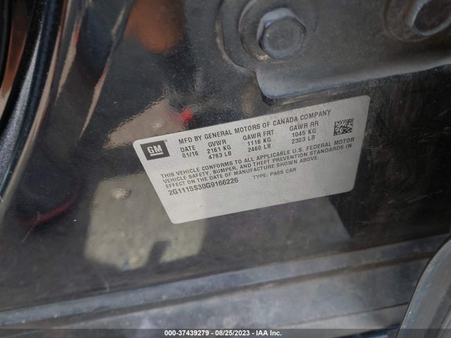 Chevrolet IMPALA LT 2016 2G1115S30G9166226 Image 9