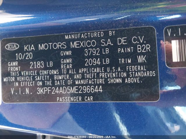 3KPF24AD5ME296644 KIA Forte Lxs