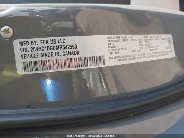 2C4RC1BG0MR542550 Chrysler Pacifica Touring L
