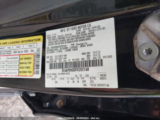 3FA6P0HD0FR202168 Ford FUSION SE