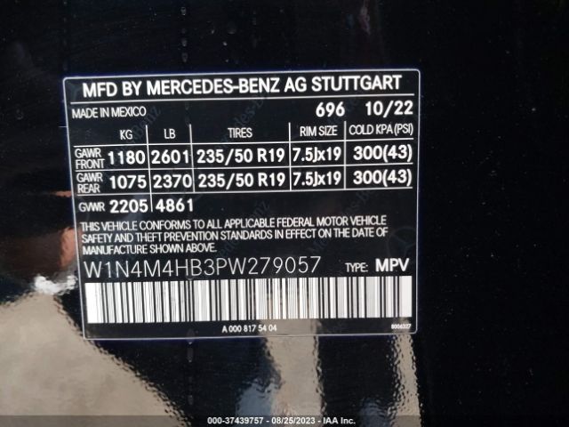 W1N4M4HB3PW279057 Mercedes-Benz Glb Glb 250