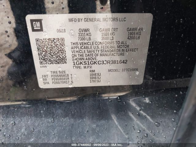 1GKS1GKC3JR381642 GMC Yukon Xl Slt