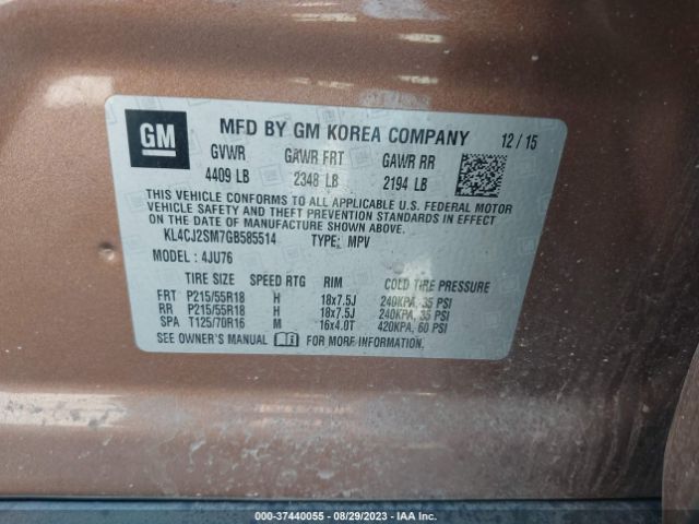 KL4CJ2SM7GB585514 Buick Encore Sport Touring