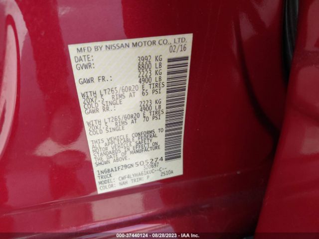 1N6BA1F29GN505274 Nissan Titan Xd Platinum Reserve Diesel