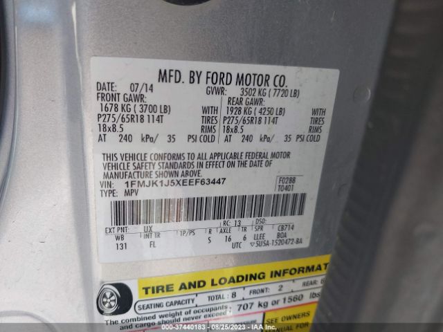 1FMJK1J5XEEF63447 Ford Expedition El Xlt/king Ranch