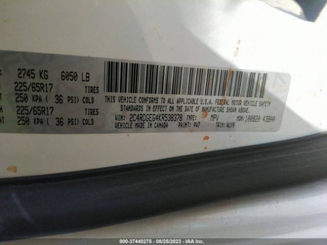 2019 DODGE GRAND CARAVAN 2C4RDGEG4KR538378 Photo 8