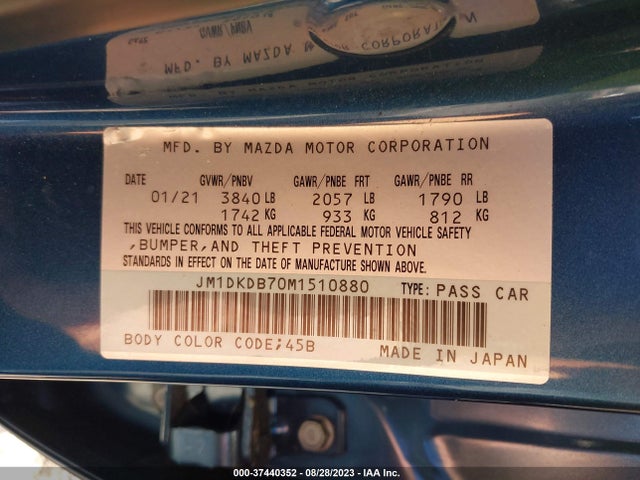 2021 Mazda CX-3, VIN: JM1DKDB70M1510880