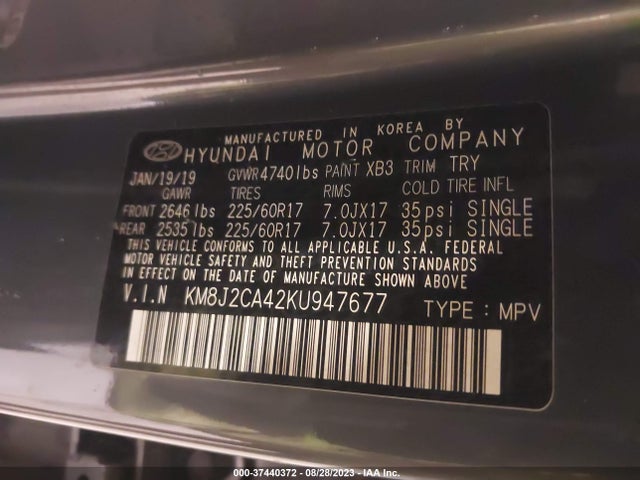 Hyundai TUCSON SE 2019 KM8J2CA42KU947677 Image 9