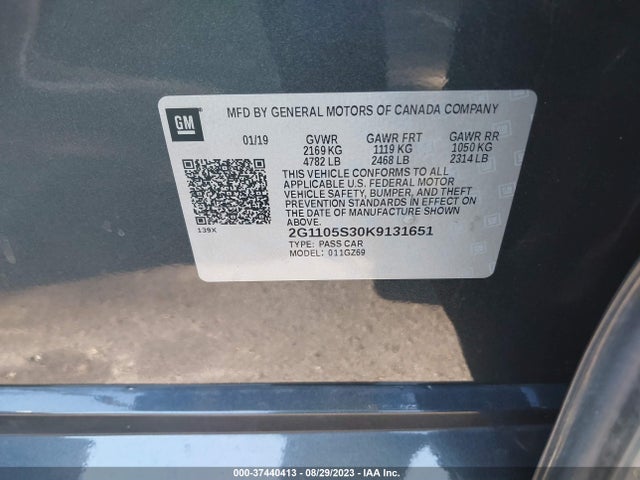 Chevrolet Impala Premier 2019 2G1105S30K9131651 Image 9