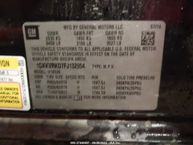 1GKKVRKD7FJ132954 GMC ACADIA SLT