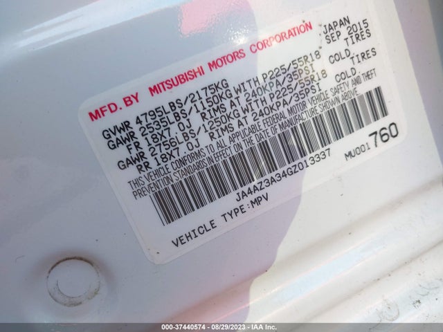 JA4AZ3A34GZ013337 Mitsubishi Outlander Se/sel/es