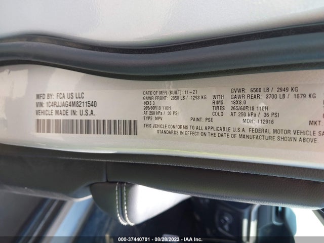 1C4RJJAG4M8211540 Jeep Grand Cherokee L Laredo