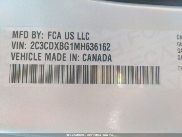 2C3CDXBG1MH636162 Dodge Charger Sxt