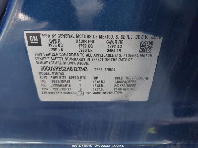 3GCUKREC2HG127343 Chevrolet l83 - sidi: spark ignited direct injection, vvt: variable valve timing, afm, e85 max, alum