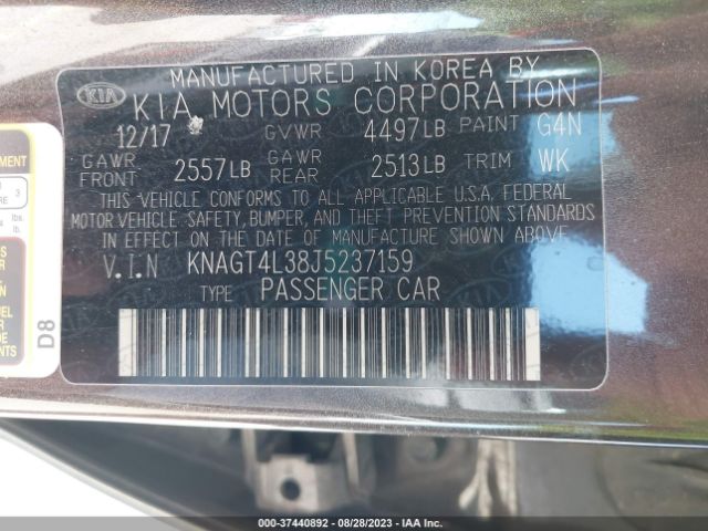 KNAGT4L38J5237159 KIA Optima Lx
