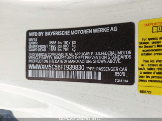 WMWXM5C56FT939830 Mini COOPER HARDTOP