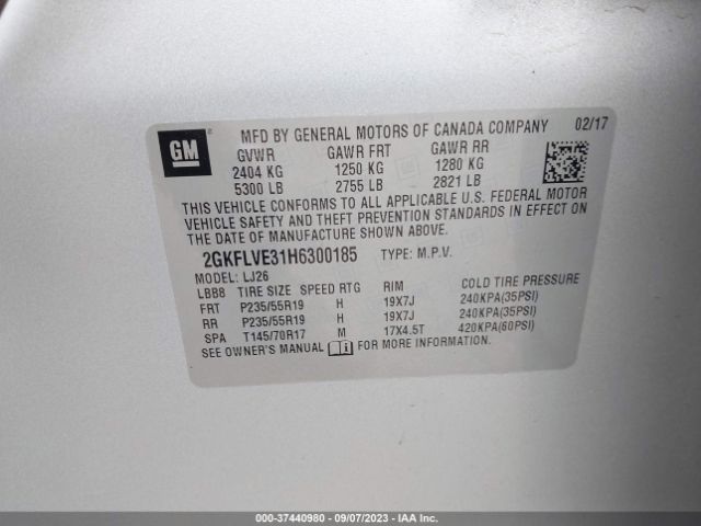 2GKFLVE31H6300185 GMC Terrain Denali